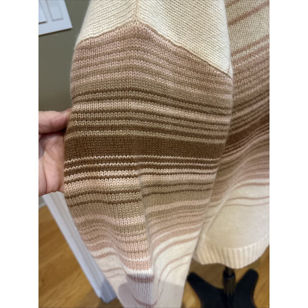 Haven Well Within Cashmere Sweater Size L cream neutral color stripe thick knit - Picture 6 of 10